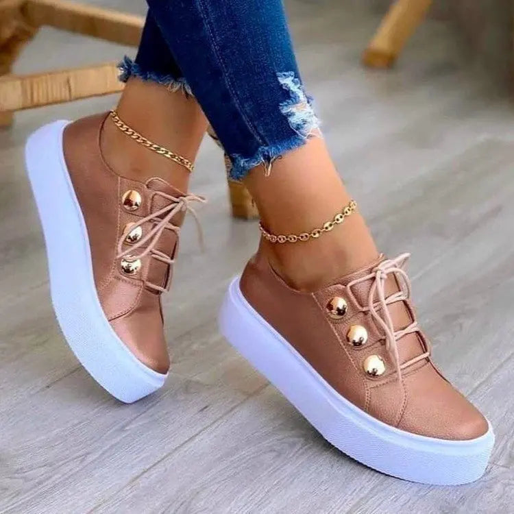 Womens Canvas Platform Sneakers