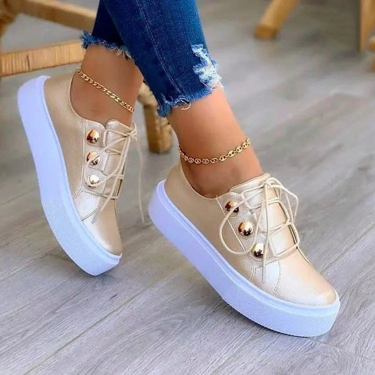 Womens Canvas Platform Sneakers