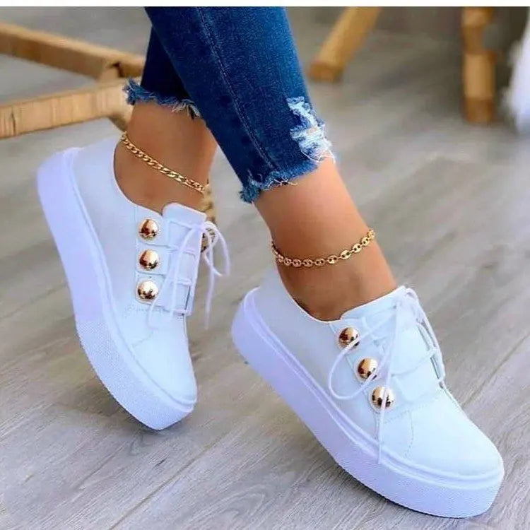 Womens Canvas Platform Sneakers