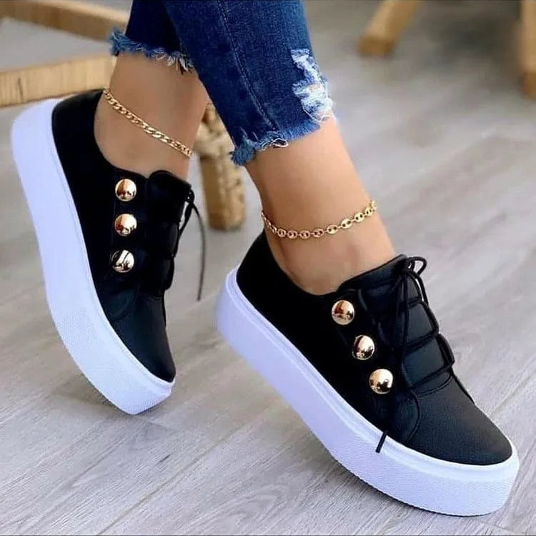 Womens Canvas Platform Sneakers